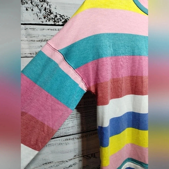 Arizona Printed Striped Long Sleeve Shirt in Multicolor size S 90s Y2K Rainbow - Picture 3 of 4